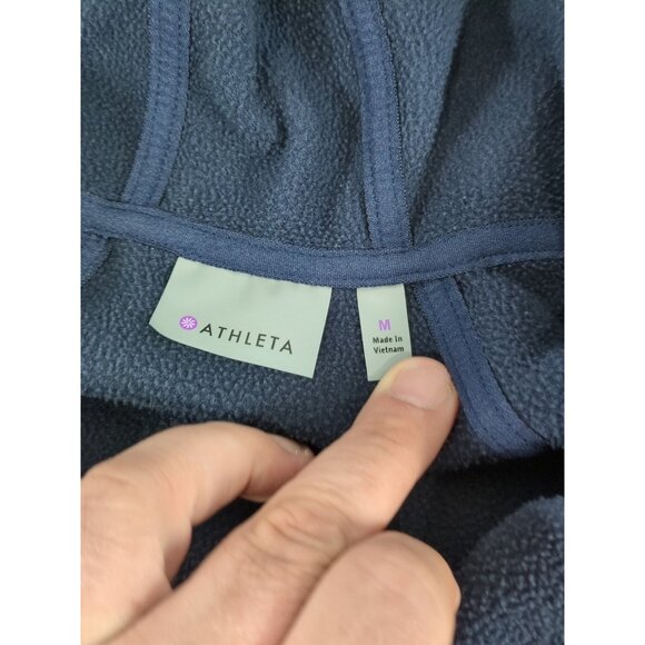 Athleta Hoodie Women's Medium Full Zip Blue Sweatshirt Long Sleeve - Picture 6 of 9